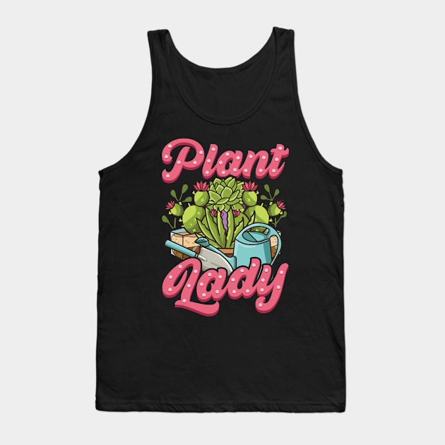 Funny Crazy Plant Lady Planting & Gardening Pun Tank Top by theperfectpresents